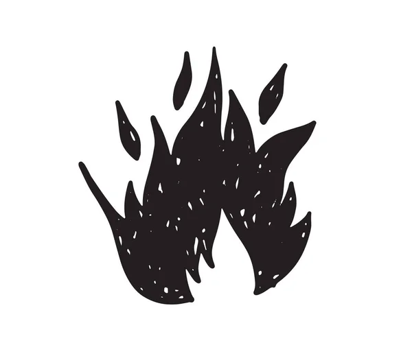 Bonfire Set Hand Drawn Illustration Flame Burning — Stock Vector