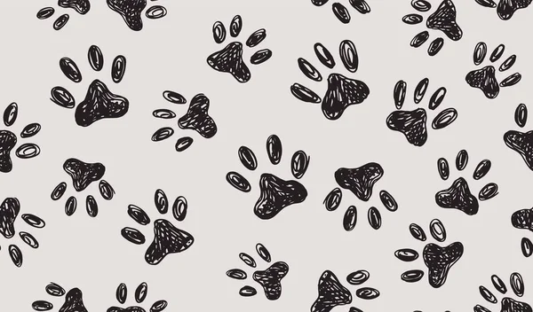Ink Dog Paw Cat Paw Grunge Style Vector — Stock vektor