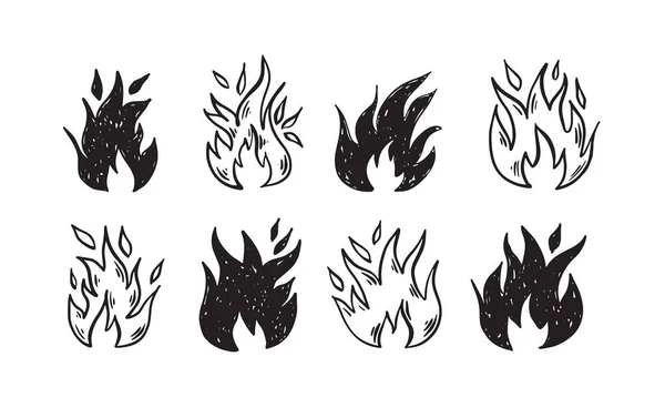 Şenlik Ateşi Çizimi Illüstrasyon Alev Yanma — Stok Vektör