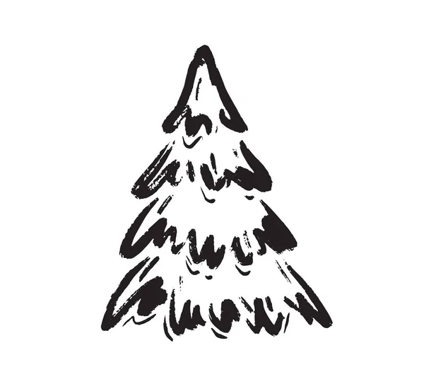 Brinquedos Natal Árvore Pele Ilustração Desenhada Mão Vetor —  Vetores de Stock
