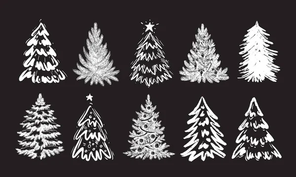 Karácsonyfa Kézzel Rajzolt Illusztráció — Stock Vector