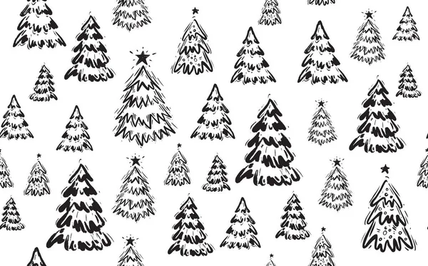 Arbre Noël Illustration Dessinée Main — Image vectorielle