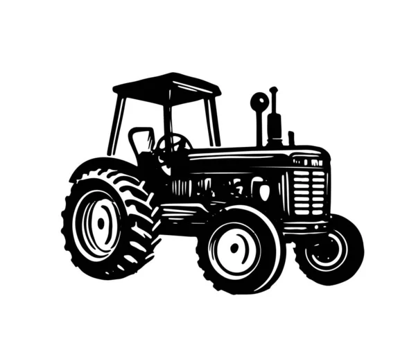 Tractor Ilustraciones Dibujadas Mano Vector — Vector de stock