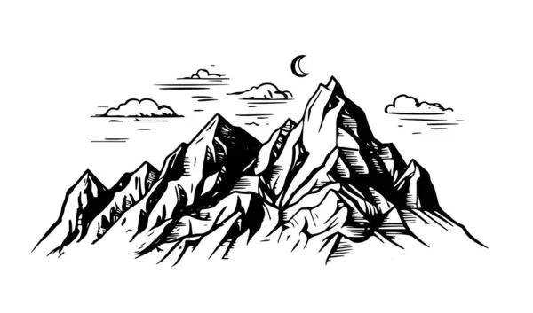 Montagnes Rocheuses Dessin Main Illustration Vectorielle — Image vectorielle