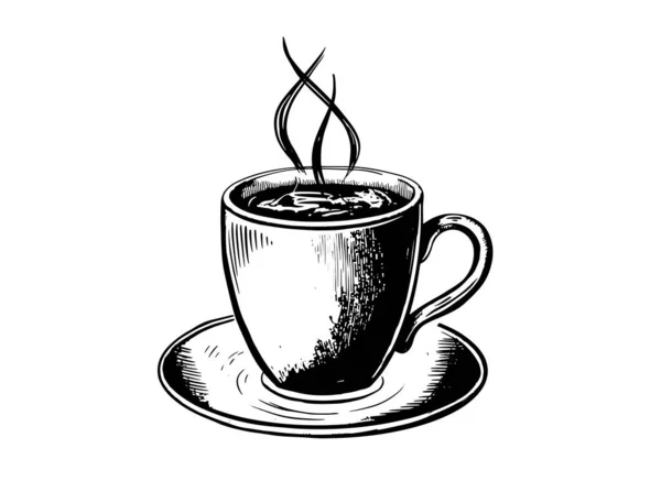 Coupe Café Dessinée Main — Image vectorielle