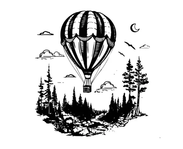 Воздушный Шар Рисунки Вручную Вектор — стоковый вектор