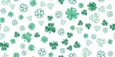 Aziz Patrick Günü seti. El çizimi çizimleri