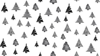 Yılbaşı ağacı çizimleri. Vektör.