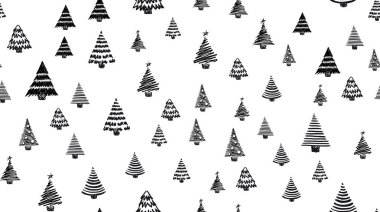 Yılbaşı ağacı çizimleri. Vektör.