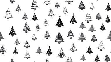 Yılbaşı ağacı çizimleri. Vektör.