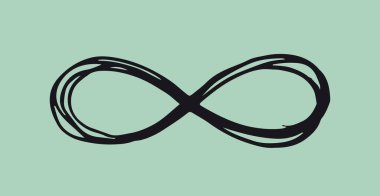 Sonsuzluk elle çizilmiş, vektör illüstrasyonu.