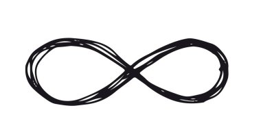 Sonsuzluk elle çizilmiş, vektör illüstrasyonu.