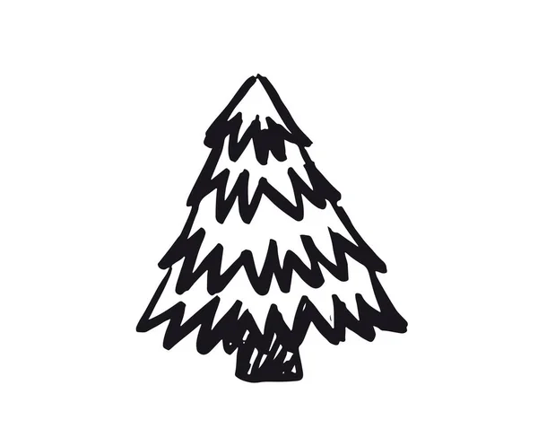 Árvore Natal Ilustrações Desenhadas Mão Vetor — Vetor de Stock