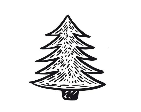 Árvore Natal Ilustrações Desenhadas Mão Vetor — Vetor de Stock