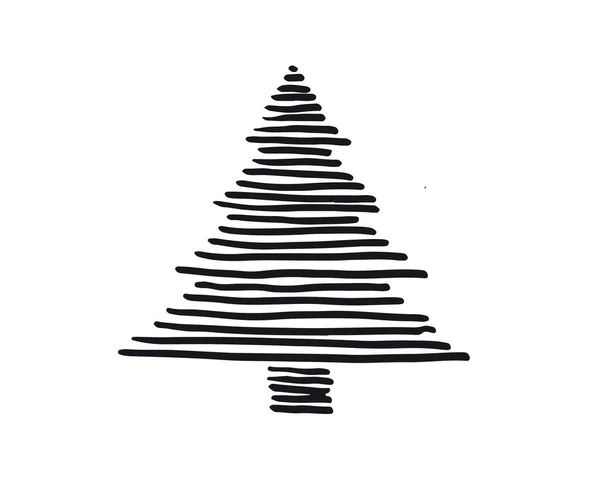Árvore Natal Ilustrações Desenhadas Mão Vetor —  Vetores de Stock