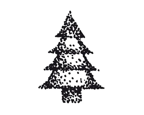 Kerstboom Hand Getekend Illustraties Vector — Stockvector