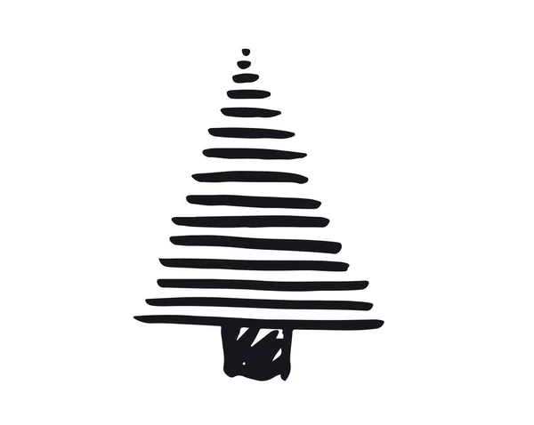 Vánoční Stromeček Ručně Kreslené Ilustrace Vektor — Stockový vektor