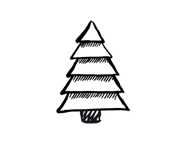 Set Christmas Trees Hand Drawn Vector Illustration — Stok Vektör