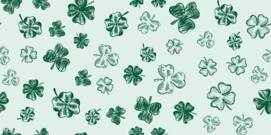 Yonca hazır. Patrick 'in günü. El çizimi illüstrasyon.