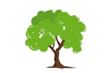 Bahçeleri süslemek için ağaçlar, vektör illüstrasyonu.