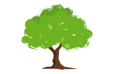 Bahçeleri süslemek için ağaçlar, vektör illüstrasyonu.