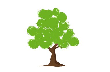 Bahçeleri süslemek için ağaçlar, vektör illüstrasyonu.