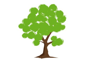 Bahçeleri süslemek için ağaçlar, vektör illüstrasyonu.