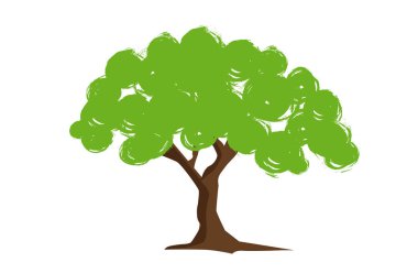 Bahçeleri süslemek için ağaçlar, vektör illüstrasyonu.