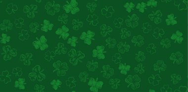 Çizim yonca seti. Aziz Patrick Günü. El çizimi illüstrasyon.