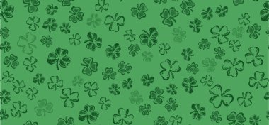 Yonca seti, el çizimi tarzı. Patrick günü. Vektör illüstrasyonu.