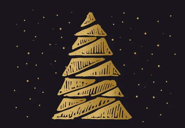 Χέρι Του Χριστουγεννιάτικου Δέντρου Ζωγράφισε Διάνυσμα — Διανυσματικό Αρχείο