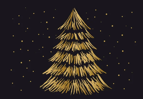 Christmas Tree Hand Drawn Illustrations Vector — Stock Vector