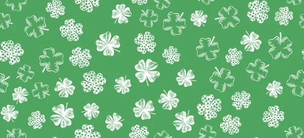 Clover Set Hand Drawn Style Patrick Day Vector Illustration — Stock Vector