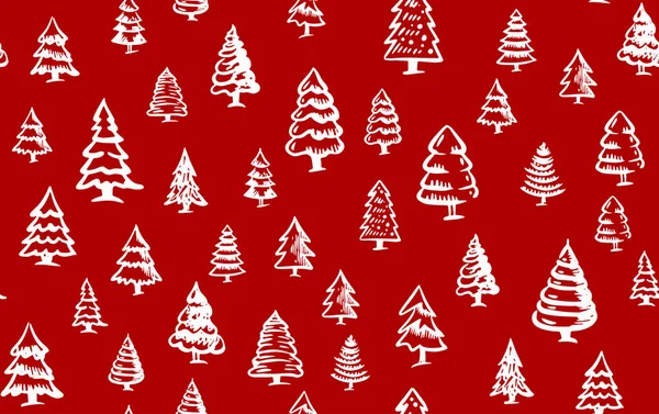 Weihnachtsbaumset Handgezeichnete Illustrationen — Stockvektor