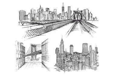 New York taslak vektör illüstrasyonu