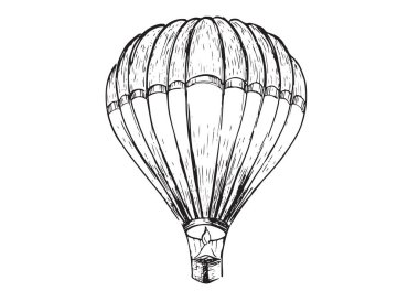 Sıcak hava balonu stili. El çizimi çizimi. Vektör