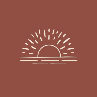 Güneş ışınları görüntüler. El çizimi stili. Vektör illüstrasyonu.