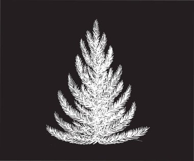 Noel ağacı, el çizimi tarzı, vektör çizimi