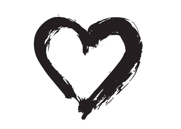 Coração Grunge Dia Dos Namorados Ilustração Desenhada Mão — Vetor de Stock