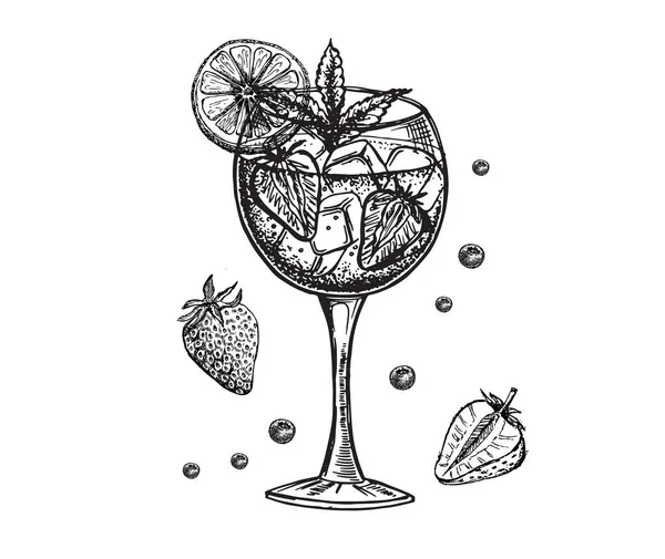 Esbozo Cócteles Alcohólicos Ilustraciones Dibujadas — Vector de stock