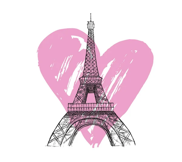 Eiffeltoren Hand Getekende Illustraties — Stockvector