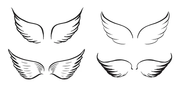 Andělská Křídla Vektor Ručně Kreslené Ilustrace — Stockový vektor