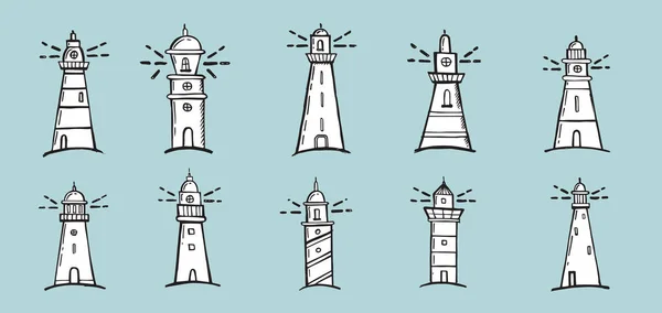 Lighthouse Vector Illustration Hand Drawn Style — Stock Vector