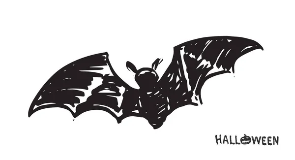 Esbozo Murciélago Ilustración Dibujada Mano — Vector de stock