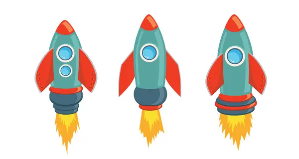 Rocket Spaceship Isolated Vector Illustration — Stock Vector