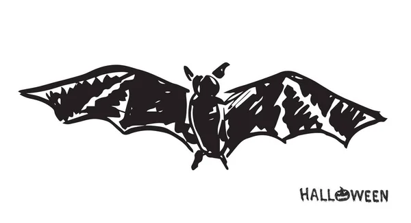 Esbozo Murciélago Ilustración Dibujada Mano — Archivo Imágenes Vectoriales