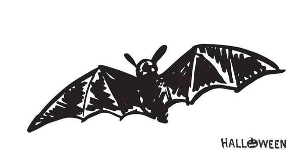 Uno Schizzo Pipistrello Illustrazione Disegnata Mano — Vettoriale Stock