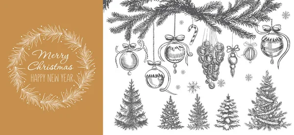 Рождественский Элемент Дизайна Стиле Каракулей Рисунок — стоковый вектор