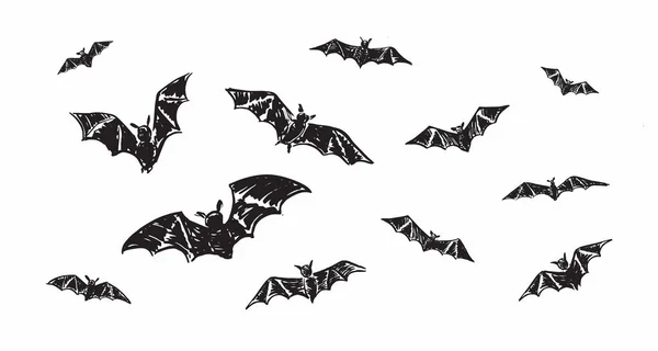Esbozo Murciélago Ilustración Dibujada Mano — Archivo Imágenes Vectoriales