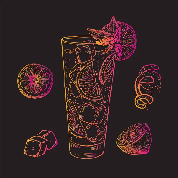 Cócteles Alcohólicos Ilustraciones Dibujadas — Vector de stock